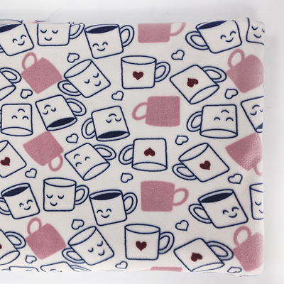 Polyester Spandex Soft Velour Fabric Digital Cartoon Print Untuk Garment Dress