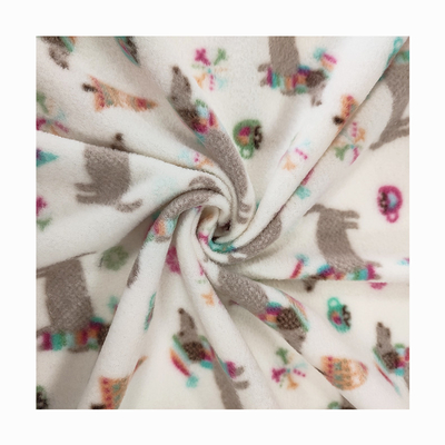Soft Anti Pilling Polar Fleece Fabric Custom Pattern 100D Dicetak Untuk Pakaian