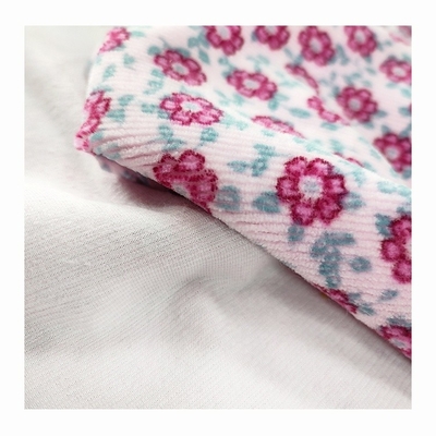 Bunga Dicetak Jacquard Velour Velvet Fabric 310gsm 100% Polyester