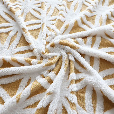 Sunflower Jacquard Shu Velveteen Fabric 280gsm Untuk Bantal Selimut Tekstil Rumah