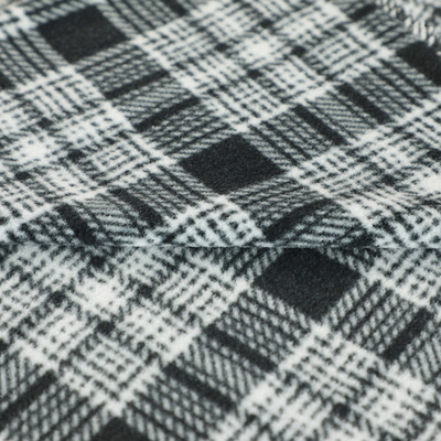 100% Polyester Cationic Micro Fleece Fabric Plaid Printed Polar Untuk Sofa Bantal Selimut