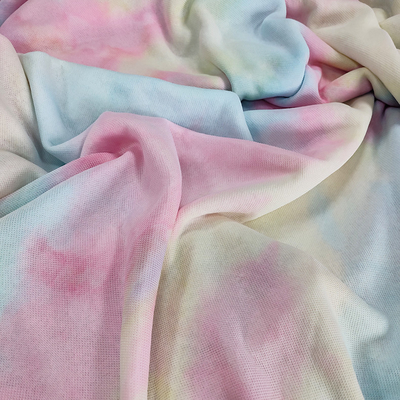 Tie Dye Sherpa Fleece Fabric 280 Gsm 100% Polyester Colorful Untuk Hoodie
