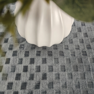 Warna Solid Kotak-kotak Disikat Korea Beludru 250 Gsm Rajutan Kain Poliester Untuk Pakaian