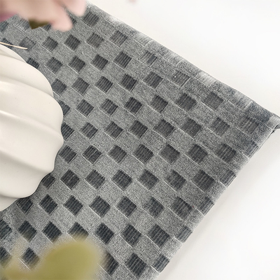 Warna Solid Kotak-kotak Disikat Korea Beludru 250 Gsm Rajutan Kain Poliester Untuk Pakaian