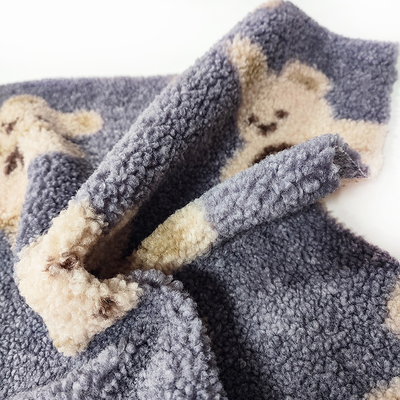 Teddy Bear Sherpa Fleece Fabric 330 Gsm 100% Polyester Bear Dicetak