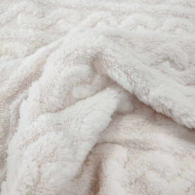 Selimut Putih Plush Shu Velveteen Fabric 270 GSM Soft Sherpa Untuk Piyama Musim Dingin