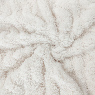 Selimut Putih Plush Shu Velveteen Fabric 270 GSM Soft Sherpa Untuk Piyama Musim Dingin