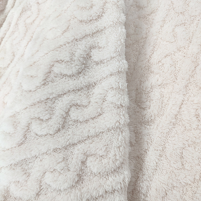 Selimut Putih Plush Shu Velveteen Fabric 270 GSM Soft Sherpa Untuk Piyama Musim Dingin