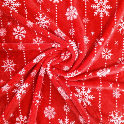 Kain Karang Flanel Cetak Super Lembut 240GSM 100% Polyester Untuk Penggunaan Natal