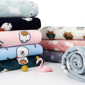 Flanel Polyester Velvet Sherpa Fleece Fabric Untuk Pakaian Piyama Selimut