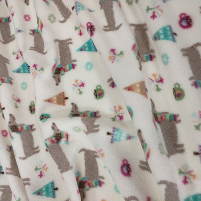 Soft Anti Pilling Polar Fleece Fabric Custom Pattern 100D Dicetak Untuk Pakaian