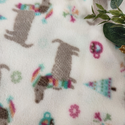 Soft Anti Pilling Polar Fleece Fabric Custom Pattern 100D Dicetak Untuk Pakaian