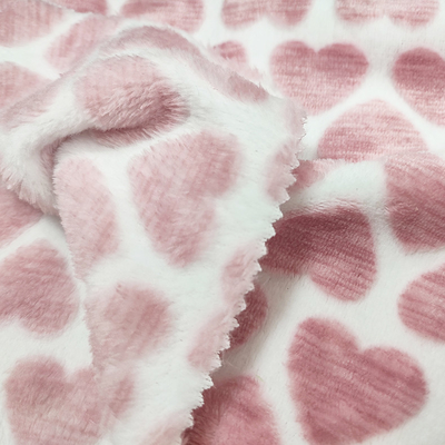 Burn Out Polyester Flanel Fleece Fabric 300GSM Untuk Selimut Dengan Pola Kustom