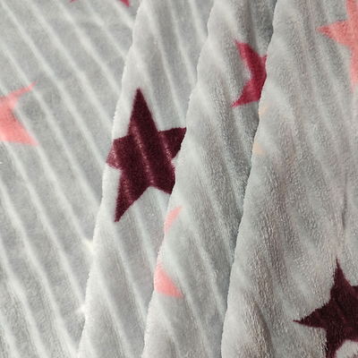 Kain Flanel Selimut Cetak 210GSM Dengan Poliester 150D / 144F