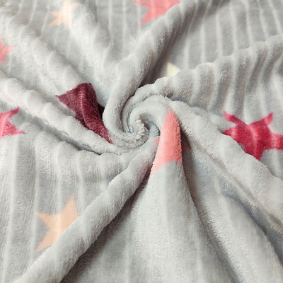 Kain Flanel Selimut Cetak 210GSM Dengan Poliester 150D / 144F