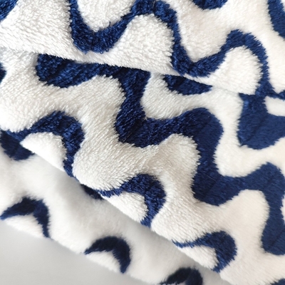 Cationic Jacquard Flanel Fleece Fabric 260gsm Untuk Pakaian Tekstil Rumah Selimut Hangat