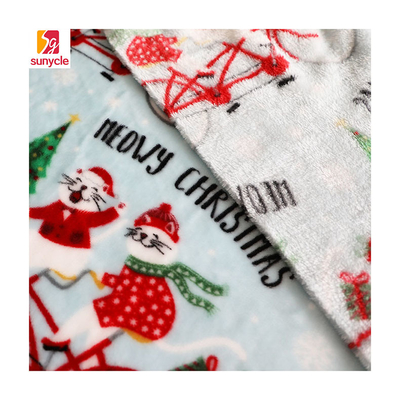 Dicetak Kain Flanel Fleece Natal 300gsm Untuk Selimut Mainan Pelapis