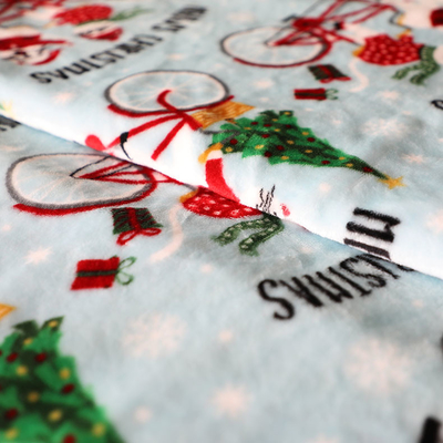 Dicetak Kain Flanel Fleece Natal 300gsm Untuk Selimut Mainan Pelapis