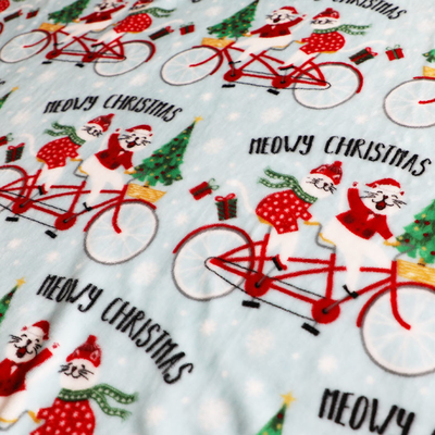Dicetak Kain Flanel Fleece Natal 300gsm Untuk Selimut Mainan Pelapis