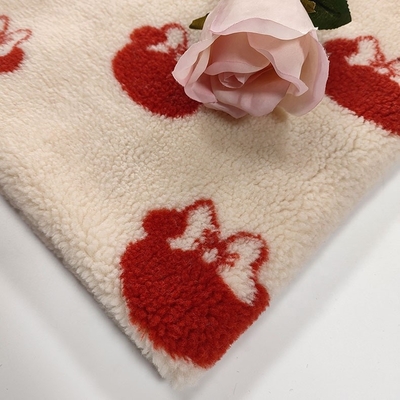 100% Polyester Kain Sherpa Benang Dicelup Jacquard 650gsm 288F