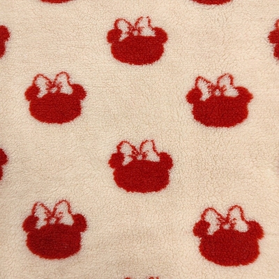 100% Polyester Kain Sherpa Benang Dicelup Jacquard 650gsm 288F