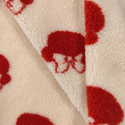 100% Polyester Kain Sherpa Benang Dicelup Jacquard 650gsm 288F