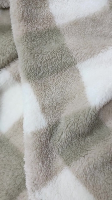 Plaid Printed Shu Velveteen Fabric 100% Polyester 280gsm