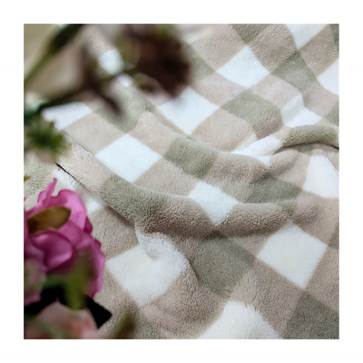 Plaid Printed Shu Velveteen Fabric 100% Polyester 280gsm
