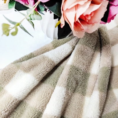 Plaid Printed Shu Velveteen Fabric 100% Polyester 280gsm