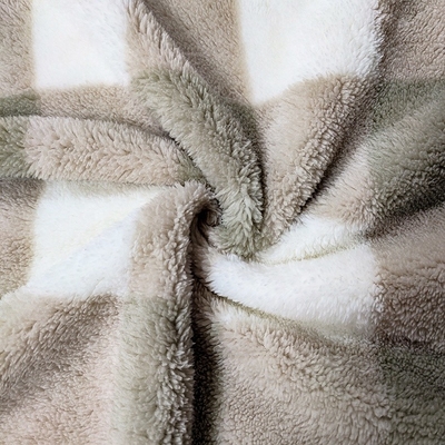 Plaid Printed Shu Velveteen Fabric 100% Polyester 280gsm