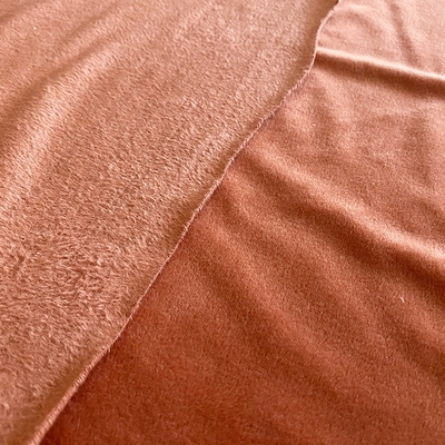 Spandex Polyester Warna Solid Kain Super Lembut Coral Red Double Side