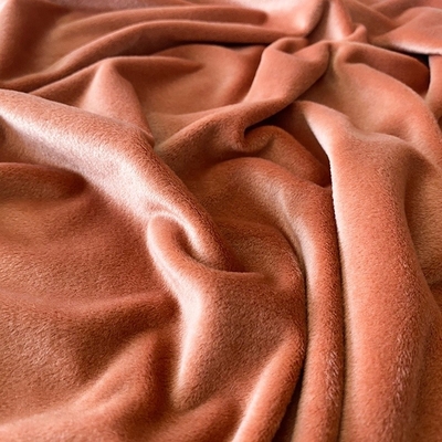 Spandex Polyester Warna Solid Kain Super Lembut Coral Red Double Side