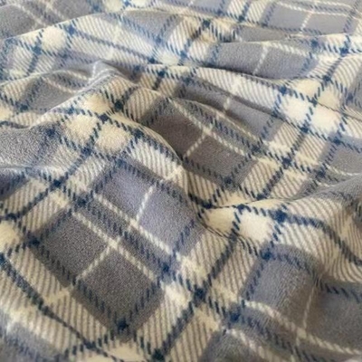 Polyester Klasik Kotak-kotak Dicetak Kain Super Lembut Untuk Sepatu Pakaian Sarung Bantal