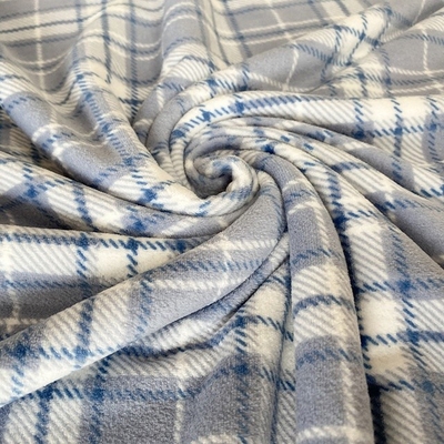Polyester Klasik Kotak-kotak Dicetak Kain Super Lembut Untuk Sepatu Pakaian Sarung Bantal