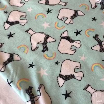 Kain Beludru Velour Kartun Dicetak 150gsm Polyester