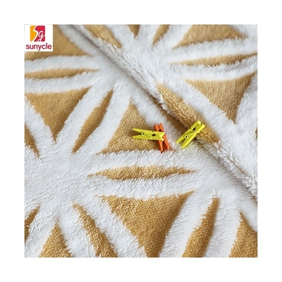 Sunflower Jacquard Shu Velveteen Fabric 280gsm Untuk Bantal Selimut Tekstil Rumah