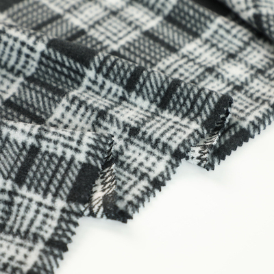 100% Polyester Cationic Micro Fleece Fabric Plaid Printed Polar Untuk Sofa Bantal Selimut