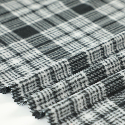100% Polyester Cationic Micro Fleece Fabric Plaid Printed Polar Untuk Sofa Bantal Selimut