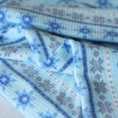 Pola Kepingan Salju Kain Bulu Mikro Satu Sisi Dicetak Jacquard