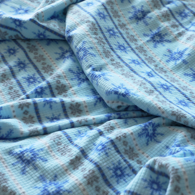 Pola Kepingan Salju Kain Bulu Mikro Satu Sisi Dicetak Jacquard