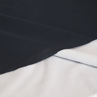 Kain Tekstil Rumah Hitam Dan Putih Berikat 288F Jacquard Micro Polar Fleece