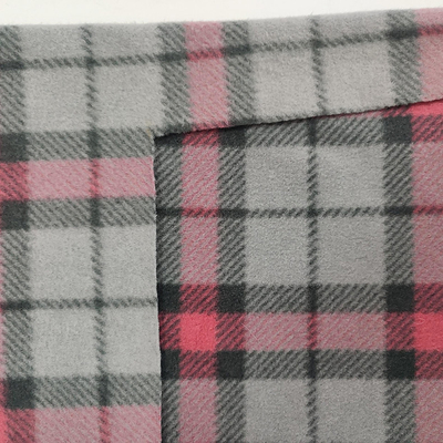 Plaid Printed Micro Fleece Fabric Klasik Polar Untuk Gaun Sarung Tangan Syal